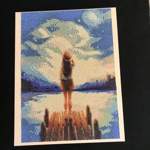 Diamond Dotz Bead Embroidery Complete Girl On Lake 10x13